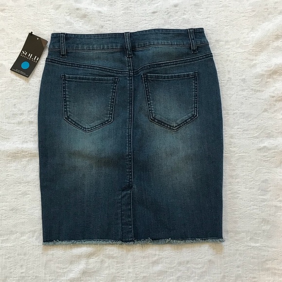 Blue Ripped Denim Jeans Skirt - Picture 3 of 5